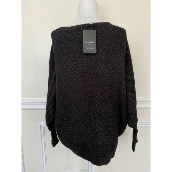 Devotion by Cyrus women warm sweater rayon blend Phantom Heather size M - Picture 5 of 6